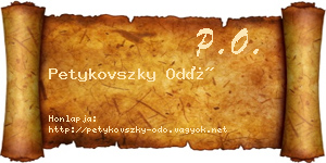 Petykovszky Odó névjegykártya